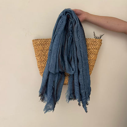 Stripe Simple Style Polyester Scarf For Women In Beige, Ideal For Autumn Wear