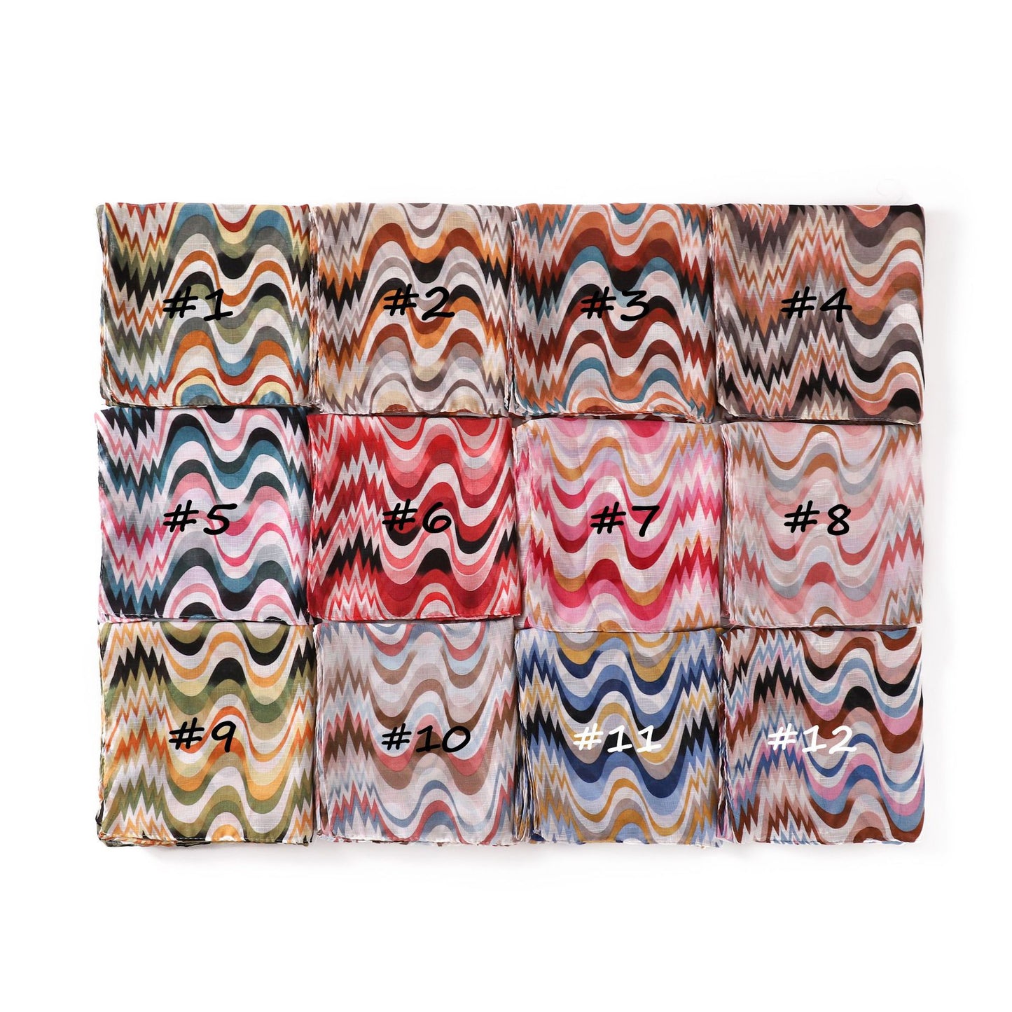 Waves Polyester Shawl Scarf In Ombre, Suitable For All Seasons