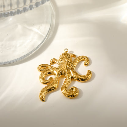 Starfish Pendant In 304 Stainless Steel With 18K Real Gold Plated PVD Coating 0.03µm Thickness Featuring Enamel Finish, 1 PCS Package