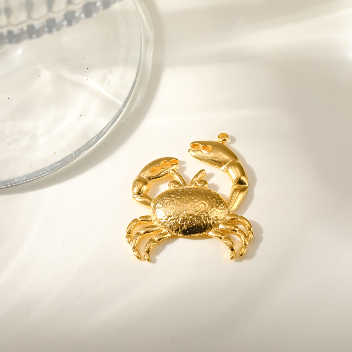 Starfish Pendant In 304 Stainless Steel With 18K Real Gold Plated PVD Coating 0.03µm Thickness Featuring Enamel Finish, 1 PCS Package