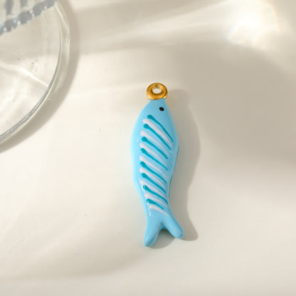 Starfish Pendant In 304 Stainless Steel With 18K Real Gold Plated PVD Coating 0.03µm Thickness Featuring Enamel Finish, 1 PCS Package