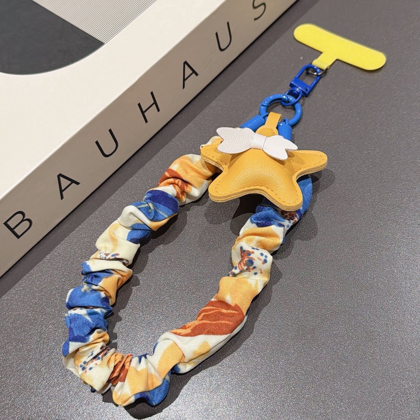 Candy Pattern Mobile Phone Chain With Polyester Folds In Multicolor Featuring PU Inlay Material