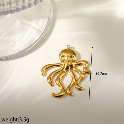 Starfish Pendant In 304 Stainless Steel With 18K Real Gold Plated PVD Coating 0.03µm Thickness Featuring Enamel Finish, 1 PCS Package