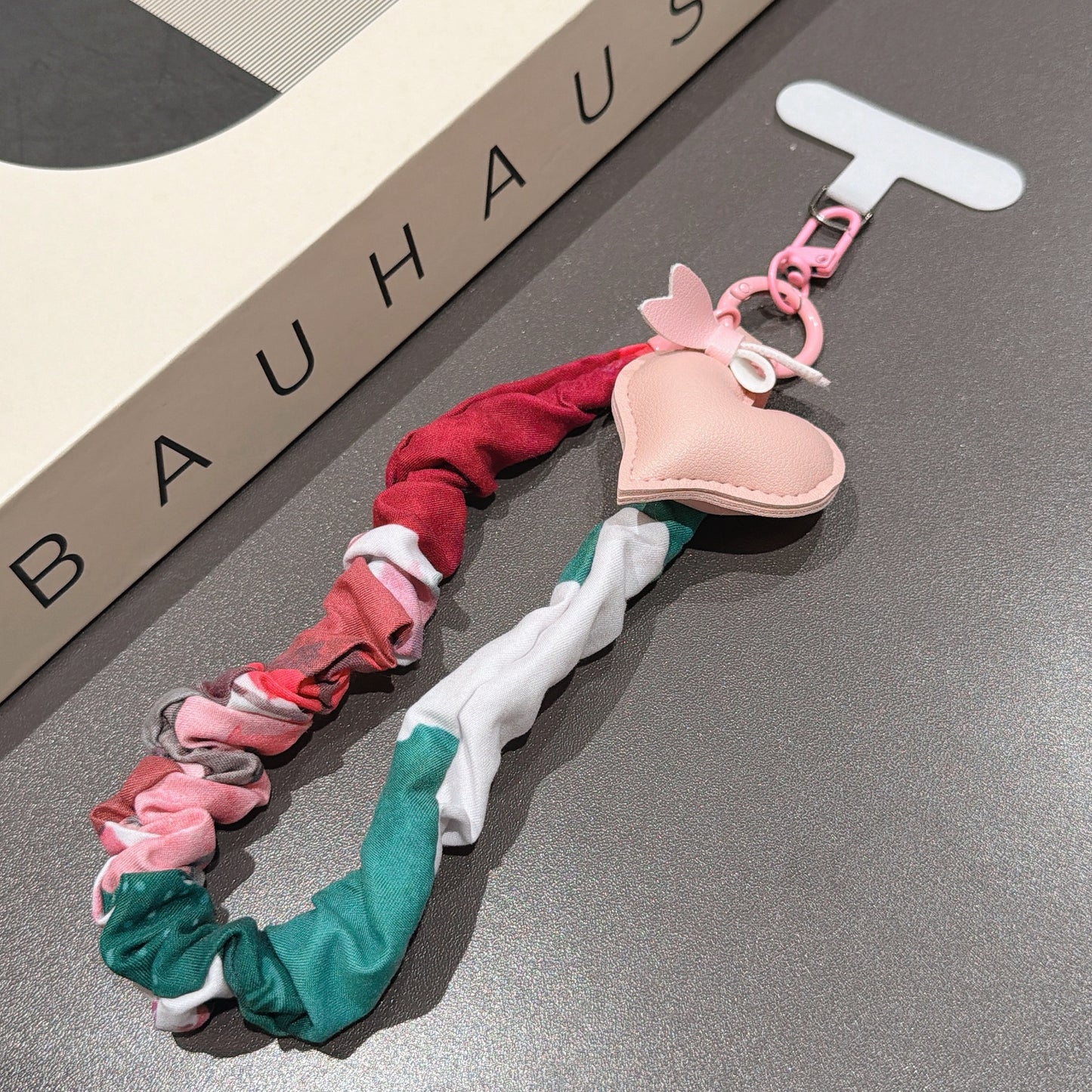 Candy Pattern Mobile Phone Chain With Polyester Folds In Multicolor Featuring PU Inlay Material