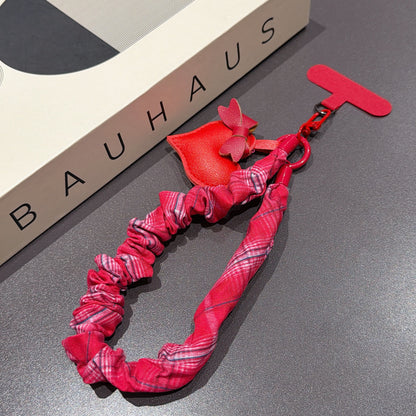 Candy Pattern Mobile Phone Chain With Polyester Folds In Multicolor Featuring PU Inlay Material