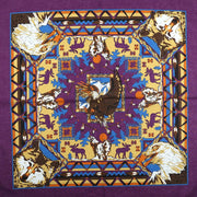 Purple Background with Eagle and Wolf Head Scarf