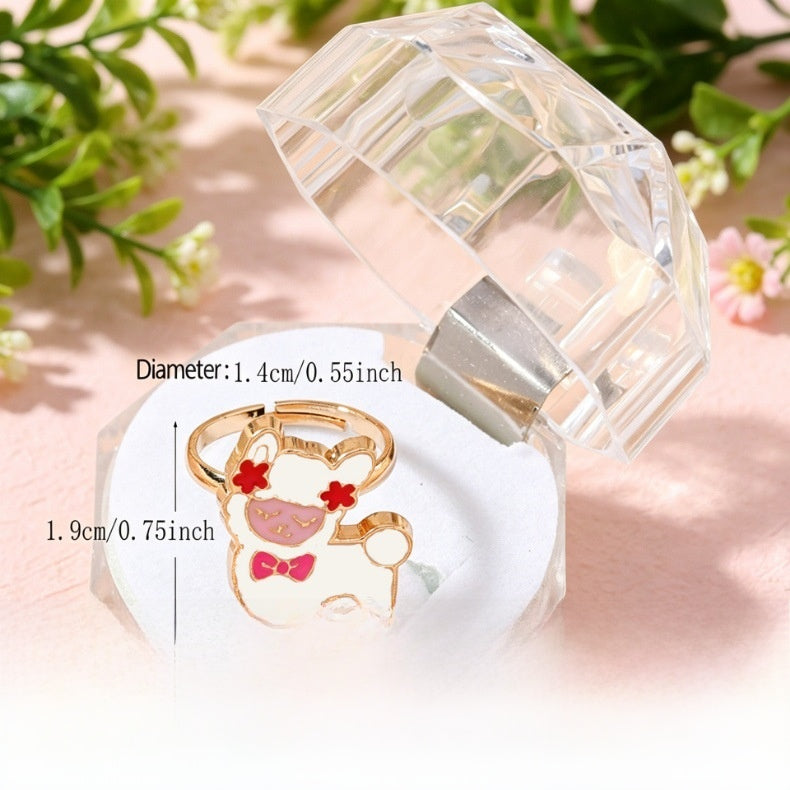 Sweet Sheep Open Ring For Kids In Gold Alloy With Electroplated Finish