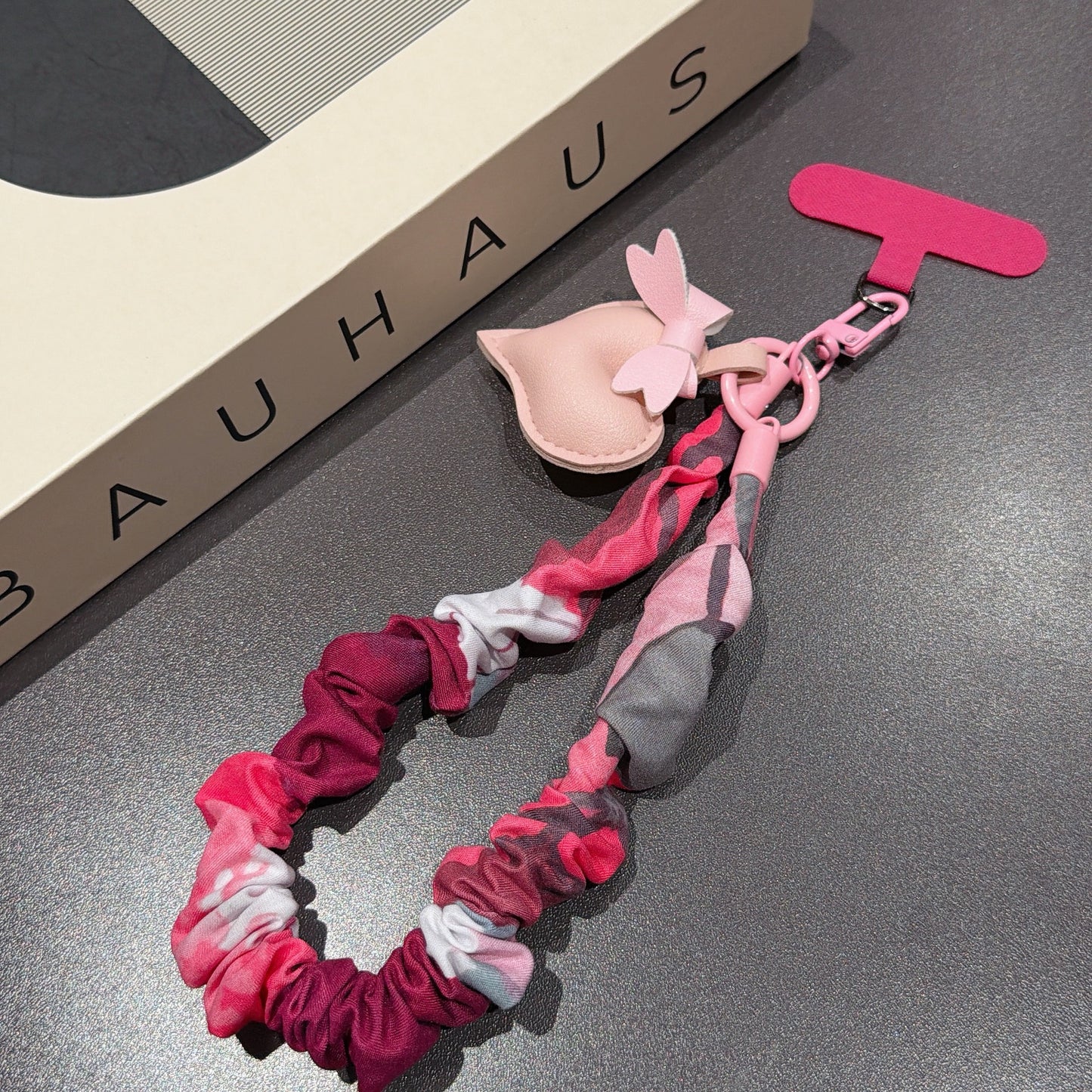 Candy Pattern Mobile Phone Chain With Polyester Folds In Multicolor Featuring PU Inlay Material