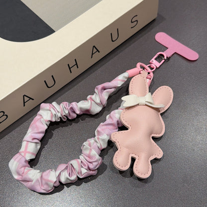 Candy Pattern Mobile Phone Chain With Polyester Folds In Multicolor Featuring PU Inlay Material