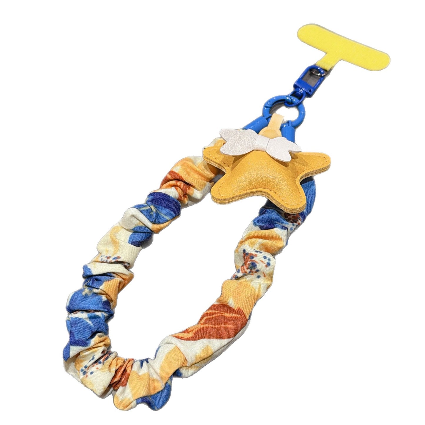 Candy Pattern Mobile Phone Chain With Polyester Folds In Multicolor Featuring PU Inlay Material