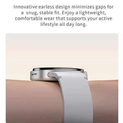 Unisex Smart Watch With Round Dial Featuring Plexiglass Mirror And Silica Gel Strap In Dyed Black