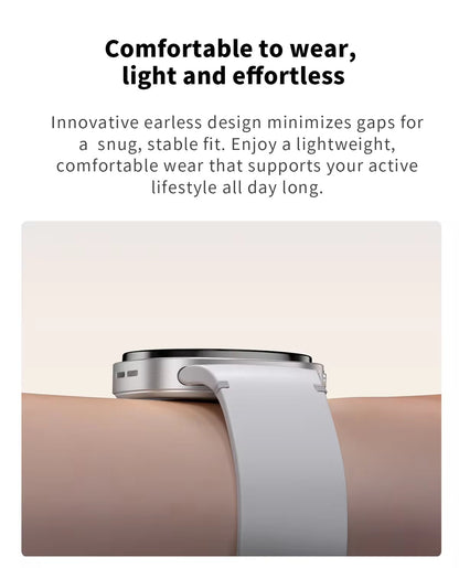 Unisex Smart Watch With Round Dial Featuring Plexiglass Mirror And Silica Gel Strap In Dyed Black