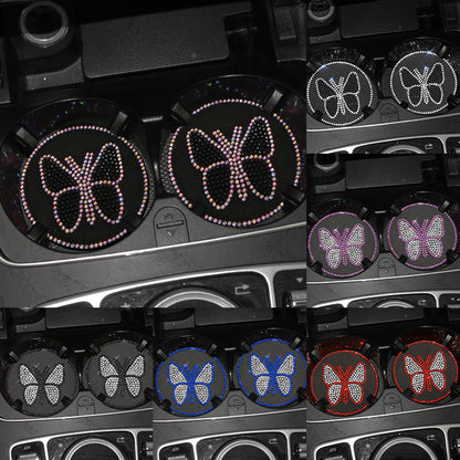 Butterfly Silica Gel Car Interior Accessories In Dyed Black, 1 Pair