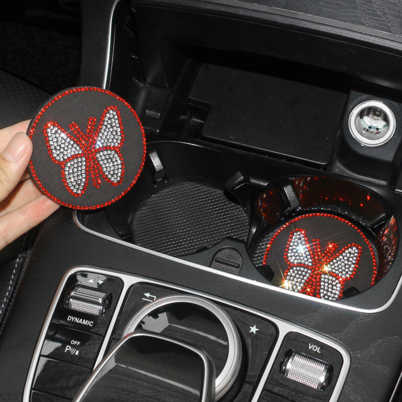 Butterfly Silica Gel Car Interior Accessories In Dyed Black, 1 Pair