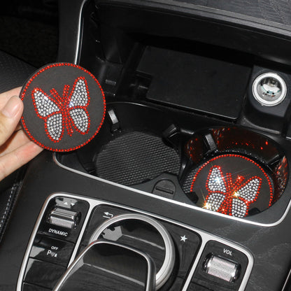 Butterfly Silica Gel Car Interior Accessories In Dyed Black, 1 Pair