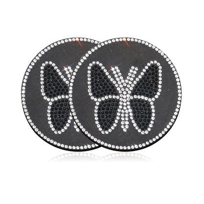 Butterfly Silica Gel Car Interior Accessories In Dyed Black, 1 Pair