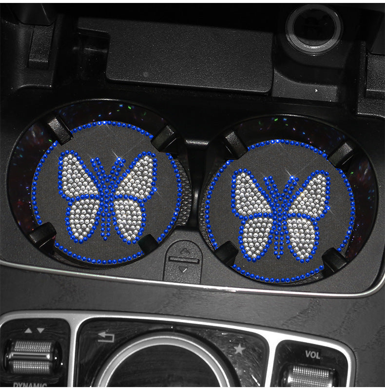 Butterfly Silica Gel Car Interior Accessories In Dyed Black, 1 Pair