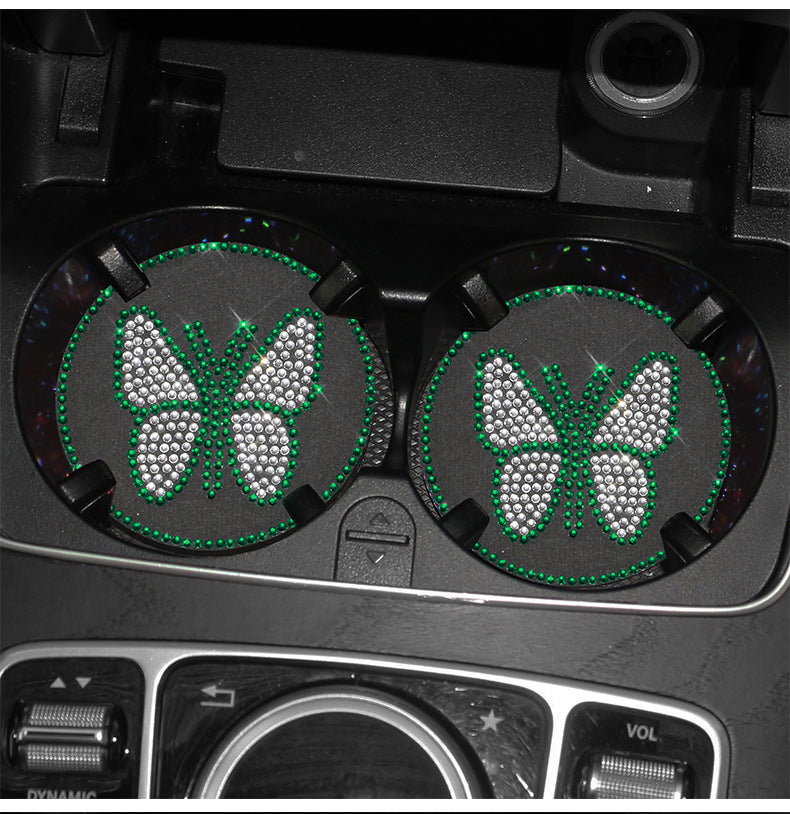 Butterfly Silica Gel Car Interior Accessories In Dyed Black, 1 Pair