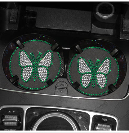 Butterfly Silica Gel Car Interior Accessories In Dyed Black, 1 Pair