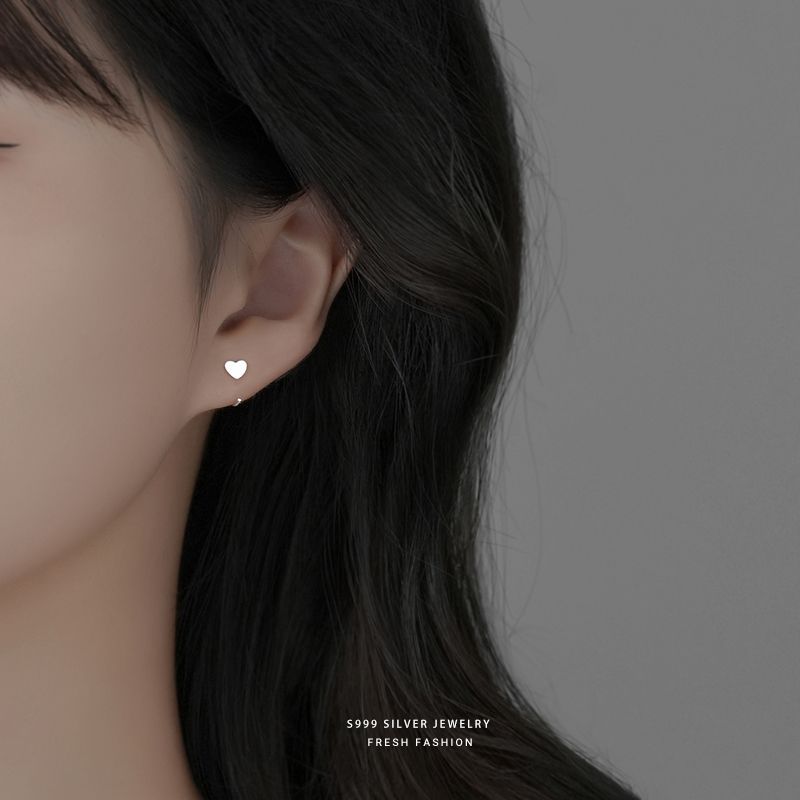 Silver Flowers Ear Hook For Women Made Of S999 Silver Featuring Electroplated Craftsmanship In Simple Style