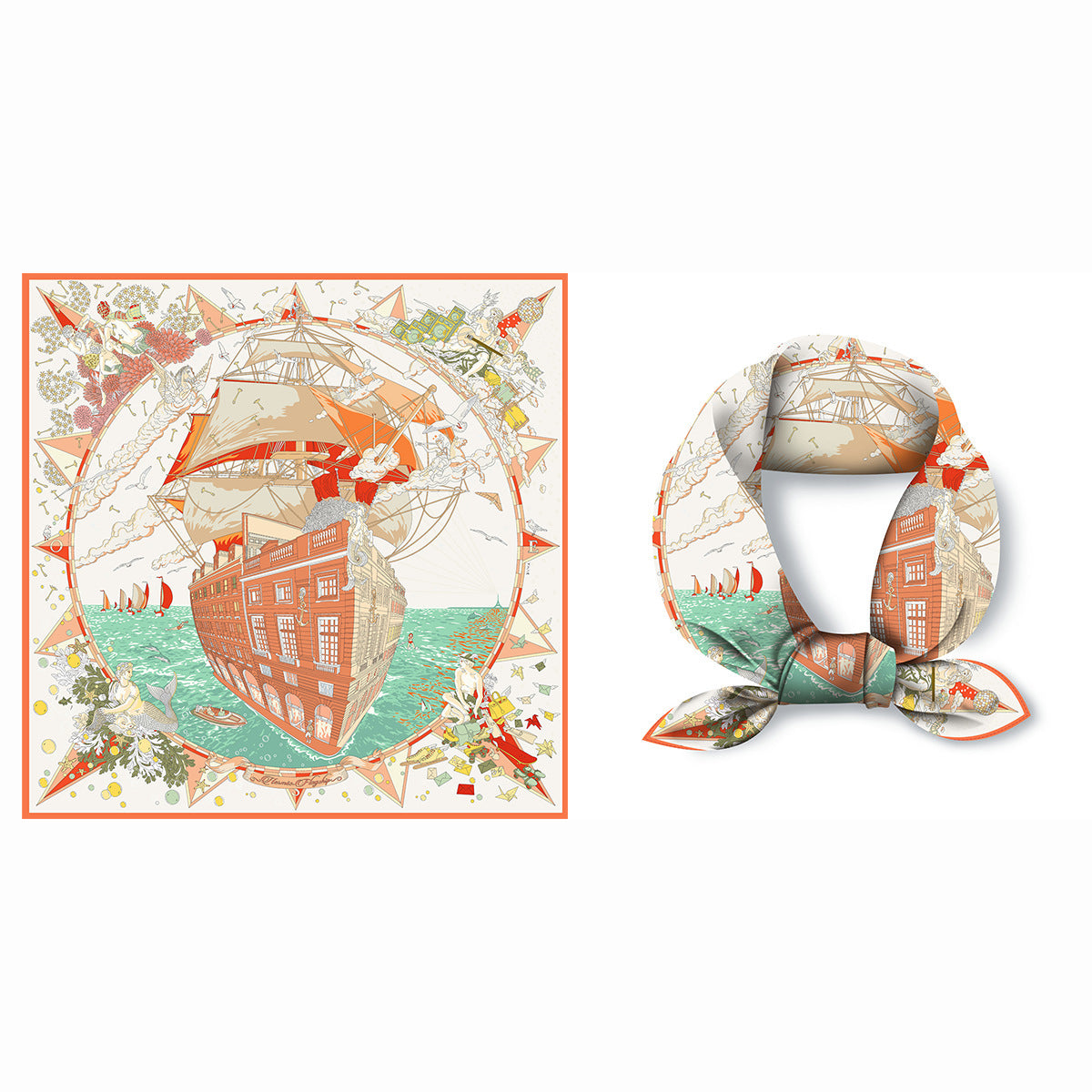 Retro Satin Silk Scarf Bag, Perfect For Autumn