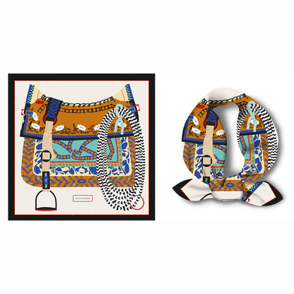Retro Satin Silk Scarf Bag, Perfect For Autumn