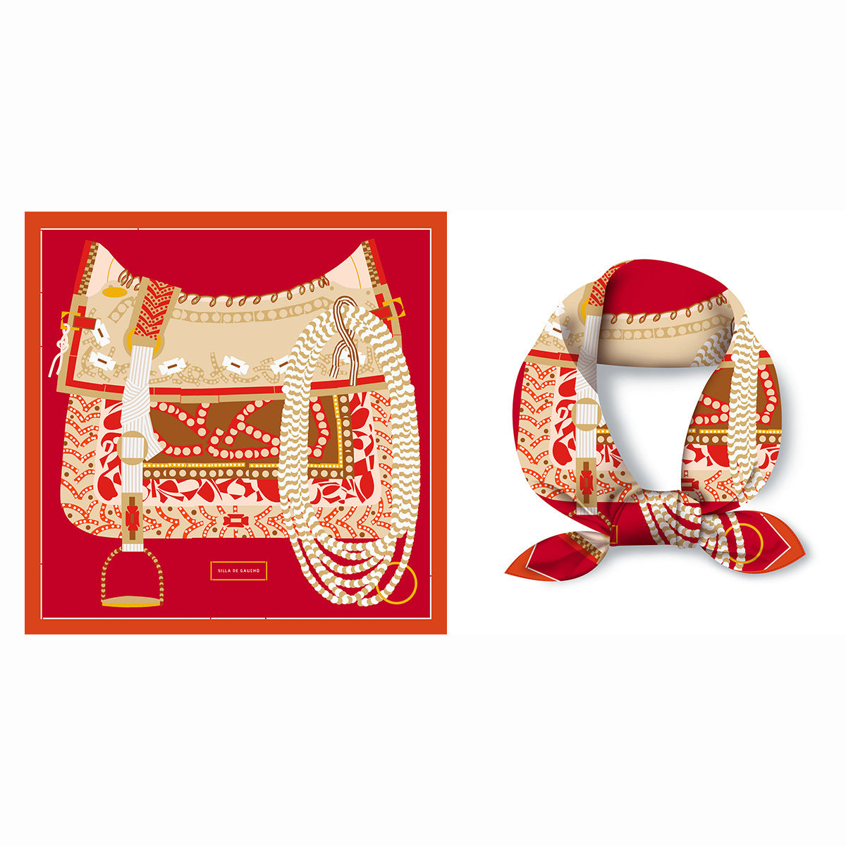 Retro Satin Silk Scarf Bag, Perfect For Autumn