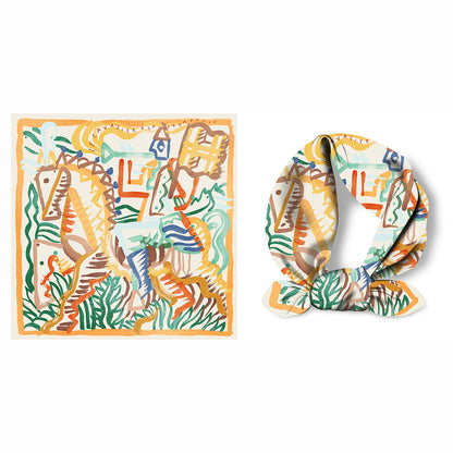 Retro Satin Silk Scarf Bag, Perfect For Autumn