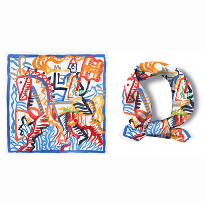 Retro Satin Silk Scarf Bag, Perfect For Autumn