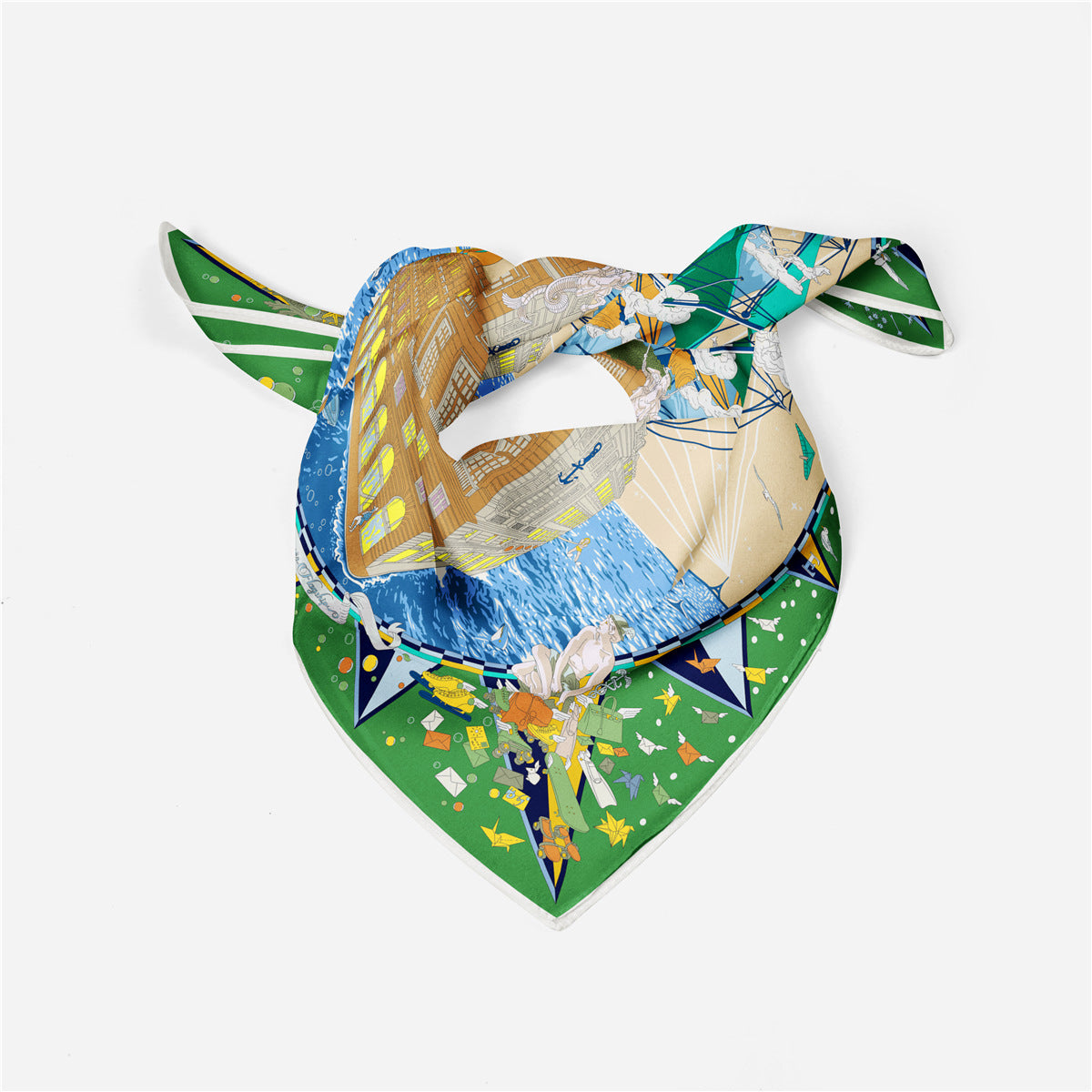 Retro Satin Silk Scarf Bag, Perfect For Autumn