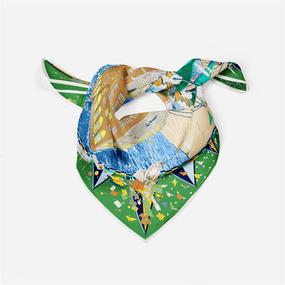 Retro Satin Silk Scarf Bag, Perfect For Autumn
