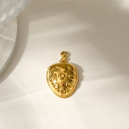 Strawberry Pendant 304 Stainless Steel 18K Gold Plated PVD Coating 0.03µm With Artificial Pearl, 1 PCS