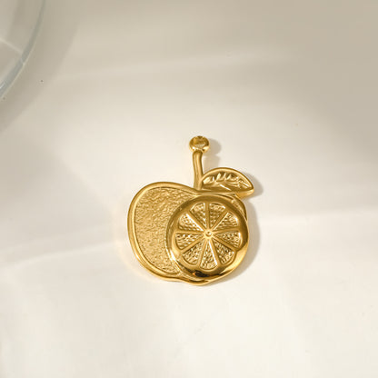 Strawberry Pendant 304 Stainless Steel 18K Gold Plated PVD Coating 0.03µm With Artificial Pearl, 1 PCS