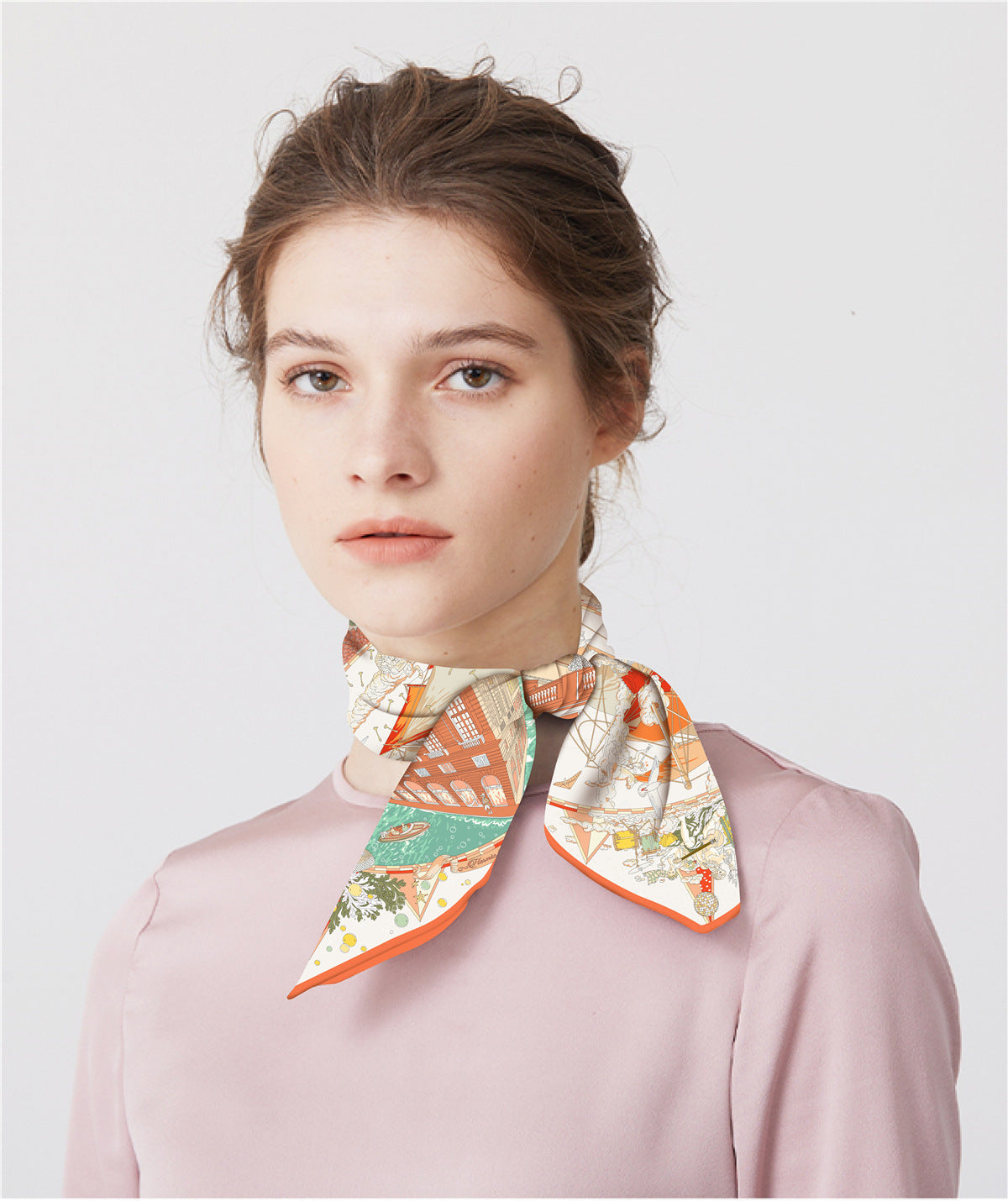 Retro Satin Silk Scarf Bag, Perfect For Autumn