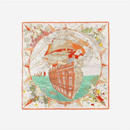 Retro Satin Silk Scarf Bag, Perfect For Autumn