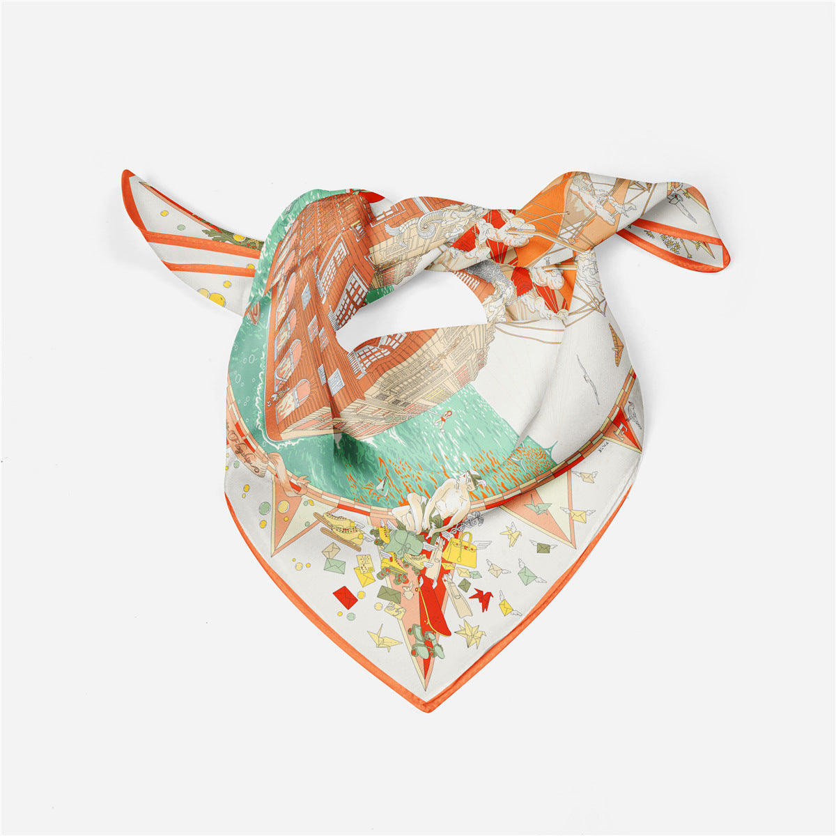 Retro Satin Silk Scarf Bag, Perfect For Autumn