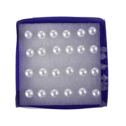 12 Pairs of White 6mm Pearl Earrings