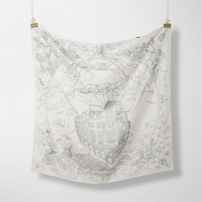 Retro Satin Silk Scarf Bag, Perfect For Autumn