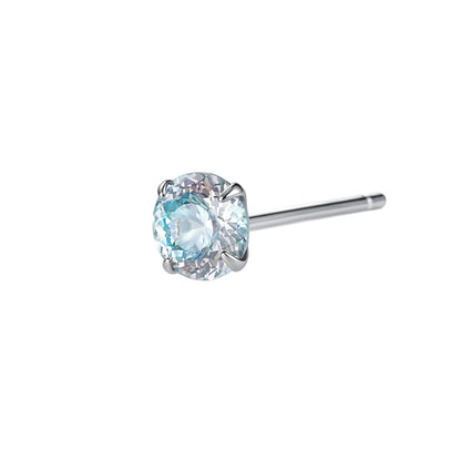 Sweet Stud Earrings For Women With Claw Setting And Zircon Inlay, Available In Colour, 1 Piece