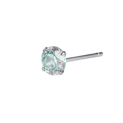 Sweet Stud Earrings For Women With Claw Setting And Zircon Inlay, Available In Colour, 1 Piece