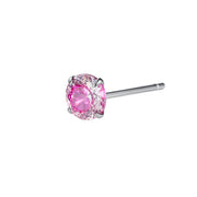 E6543_ Pink Center_White Gold Plated_Single Piece_4M_999 Pure Silver_Y