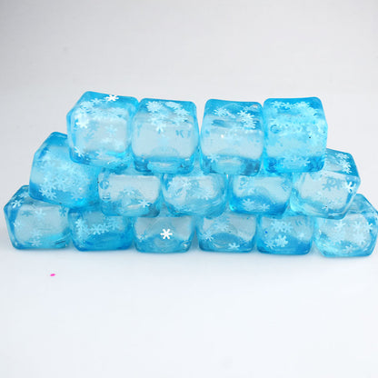 Christmas Snowflake Squishy Toy Made Of Soft TPR Material In Blue, Perfect Stress Relief Toy