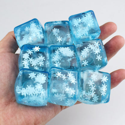 Christmas Snowflake Squishy Toy Made Of Soft TPR Material In Blue, Perfect Stress Relief Toy
