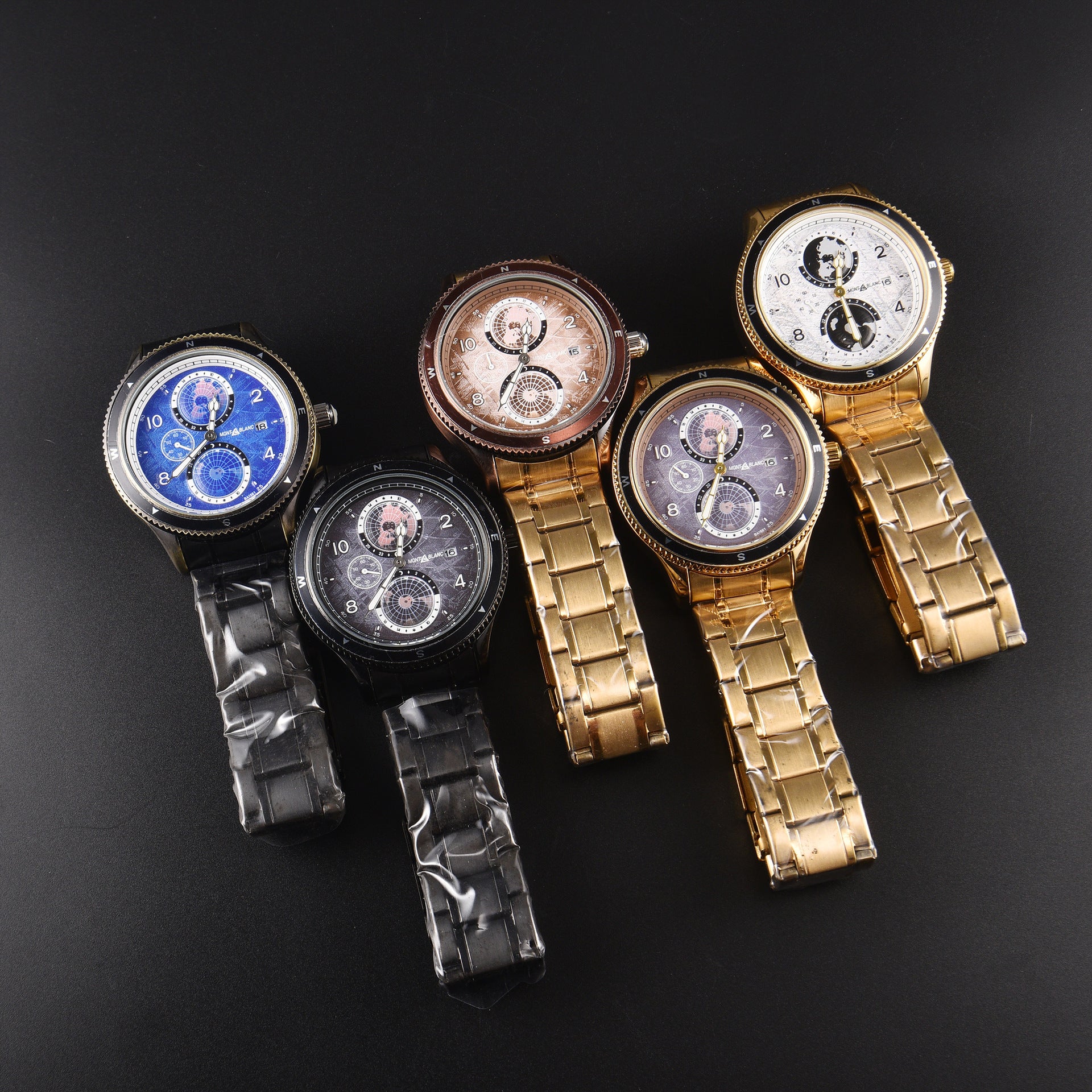 Men's Quartz Watch With Round Dial, Steel Belt Strap, Crystal Glass Mirror, And Butterfly Double Snap Buckle