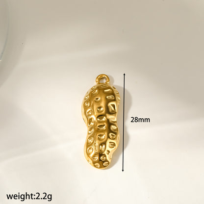 Strawberry Pendant 304 Stainless Steel 18K Gold Plated PVD Coating 0.03µm With Artificial Pearl, 1 PCS