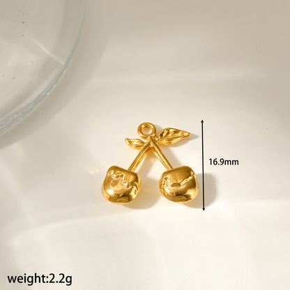 Strawberry Pendant 304 Stainless Steel 18K Gold Plated PVD Coating 0.03µm With Artificial Pearl, 1 PCS