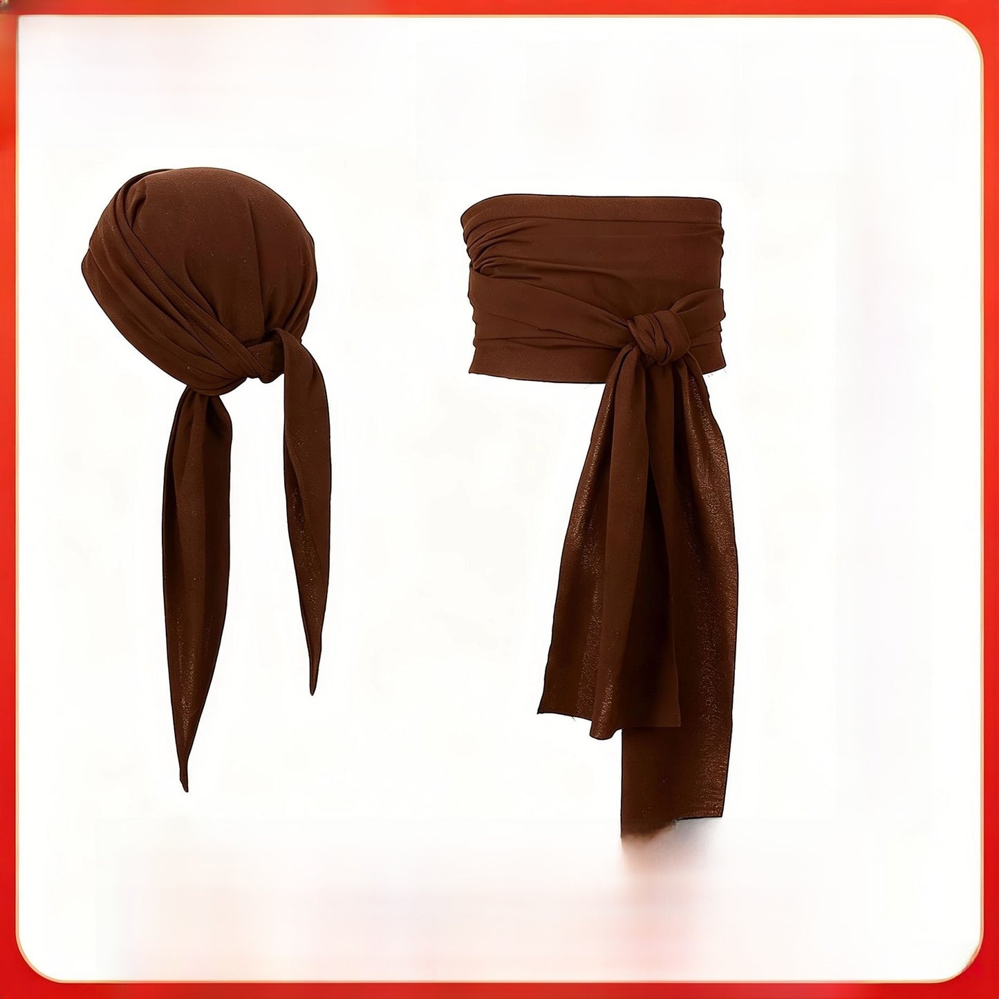 Halloween Pattern Adults Hat Accessories In Wine Red Cloth With Belt Detail For Festive Wear