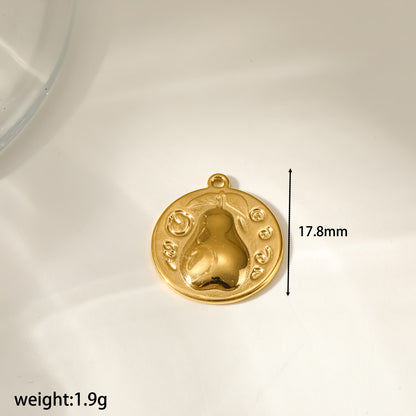 Strawberry Pendant 304 Stainless Steel 18K Gold Plated PVD Coating 0.03µm With Artificial Pearl, 1 PCS
