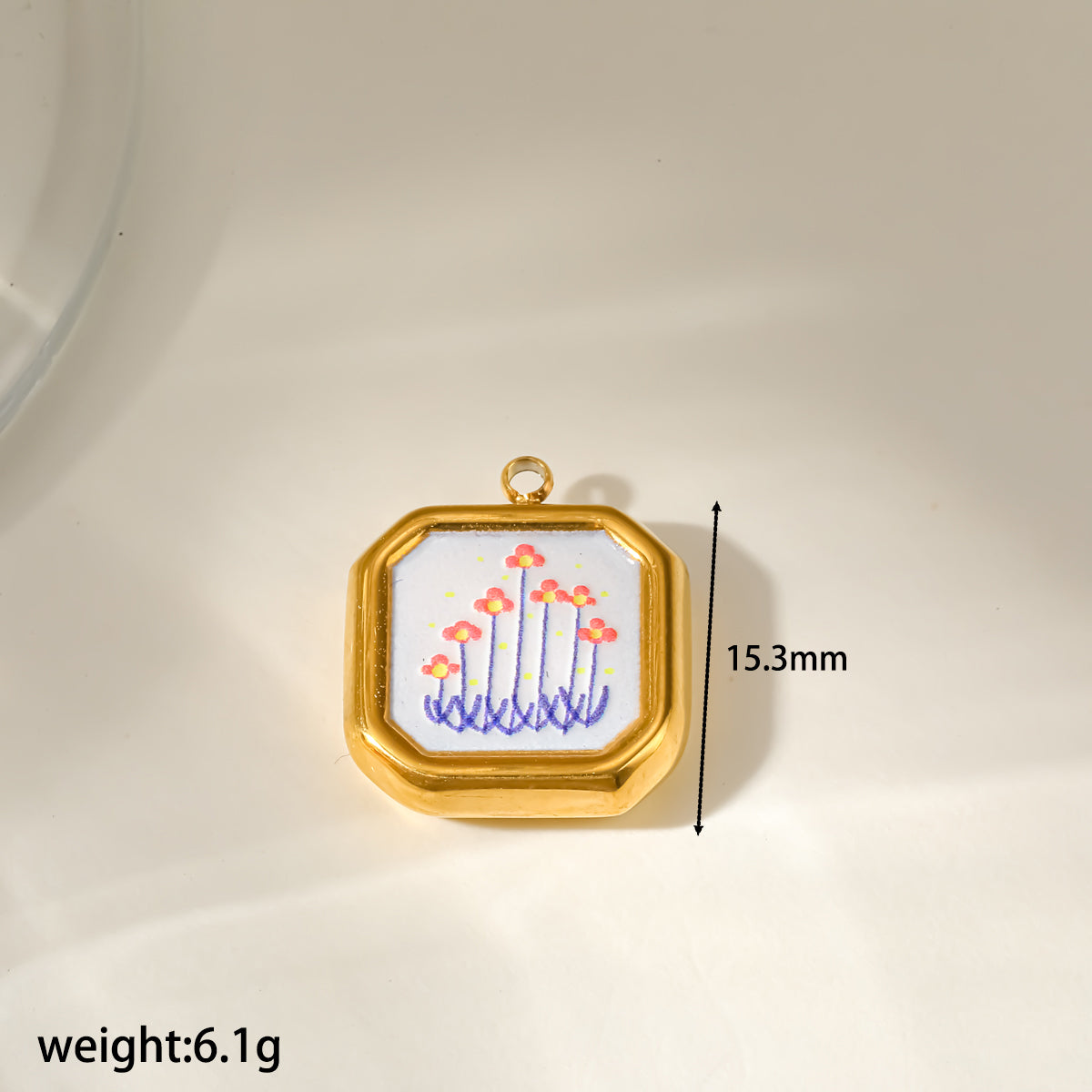Strawberry Pendant 304 Stainless Steel 18K Gold Plated PVD Coating 0.03µm With Artificial Pearl, 1 PCS