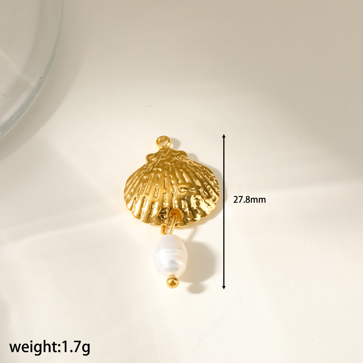 Strawberry Pendant 304 Stainless Steel 18K Gold Plated PVD Coating 0.03µm With Artificial Pearl, 1 PCS